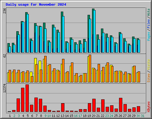 Daily usage for November 2024