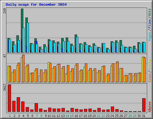 Daily usage for December 2024