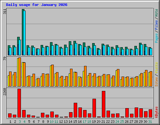 Daily usage for January 2026