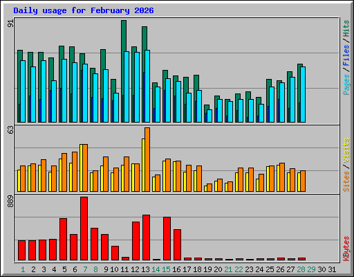 Daily usage for February 2026