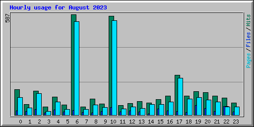 Hourly usage for August 2023