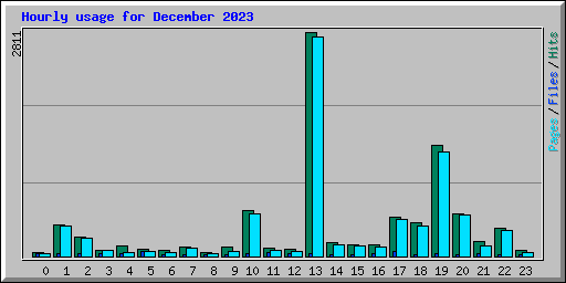Hourly usage for December 2023