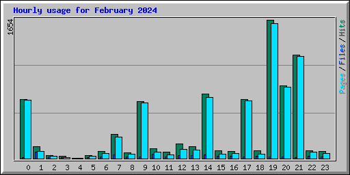 Hourly usage for February 2024