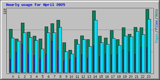 Hourly usage for April 2025