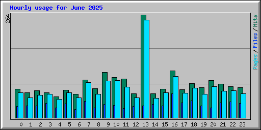 Hourly usage for June 2025