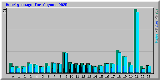 Hourly usage for August 2025