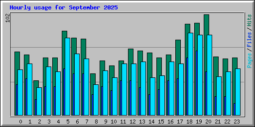 Hourly usage for September 2025