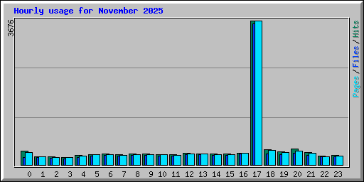 Hourly usage for November 2025